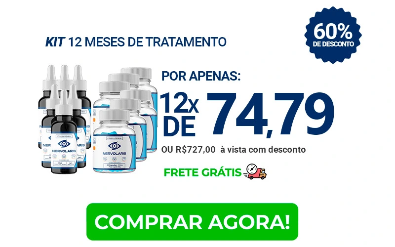 Kit com 12 potes de Nervolaris, tratamento de 1 ano para proteger a saúde ocular, melhorar o foco visual e aliviar o cansaço diário