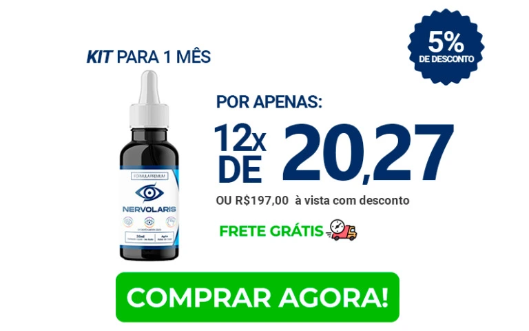 Pote de Nervolaris, suplemento natural para fortalecer a visão e combater o cansaço ocular, ideal para iniciar o cuidado com os olhos