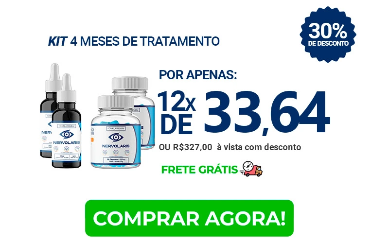 Kit com 4 potes de Nervolaris, tratamento de 4 meses para proteger os olhos, melhorar a visão e reduzir os impactos da luz azul